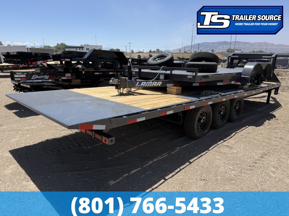8.5x26 Lamar FA Gooseneck Deckover Tilt Trailer - 21K GVWR - Winch Plate