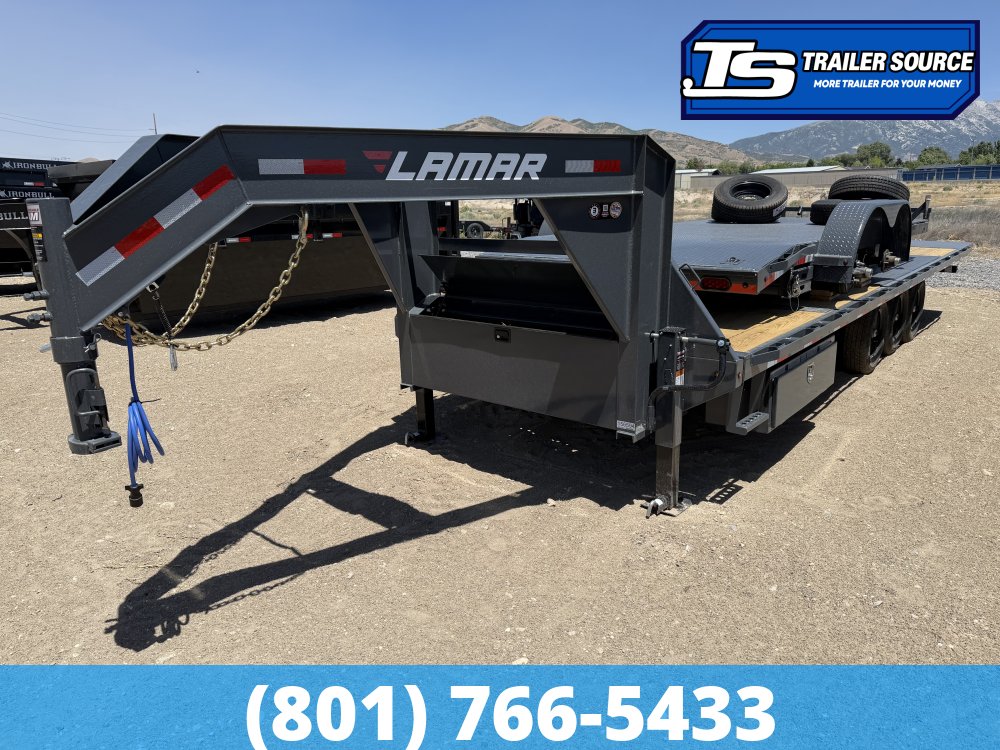 8.5x26 Lamar FA Gooseneck Deckover Tilt Trailer - 21K GVWR - Winch Plate