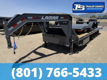 8.5x26 Lamar FA Gooseneck Deckover Tilt Trailer - 21K GVWR - Winch Plate