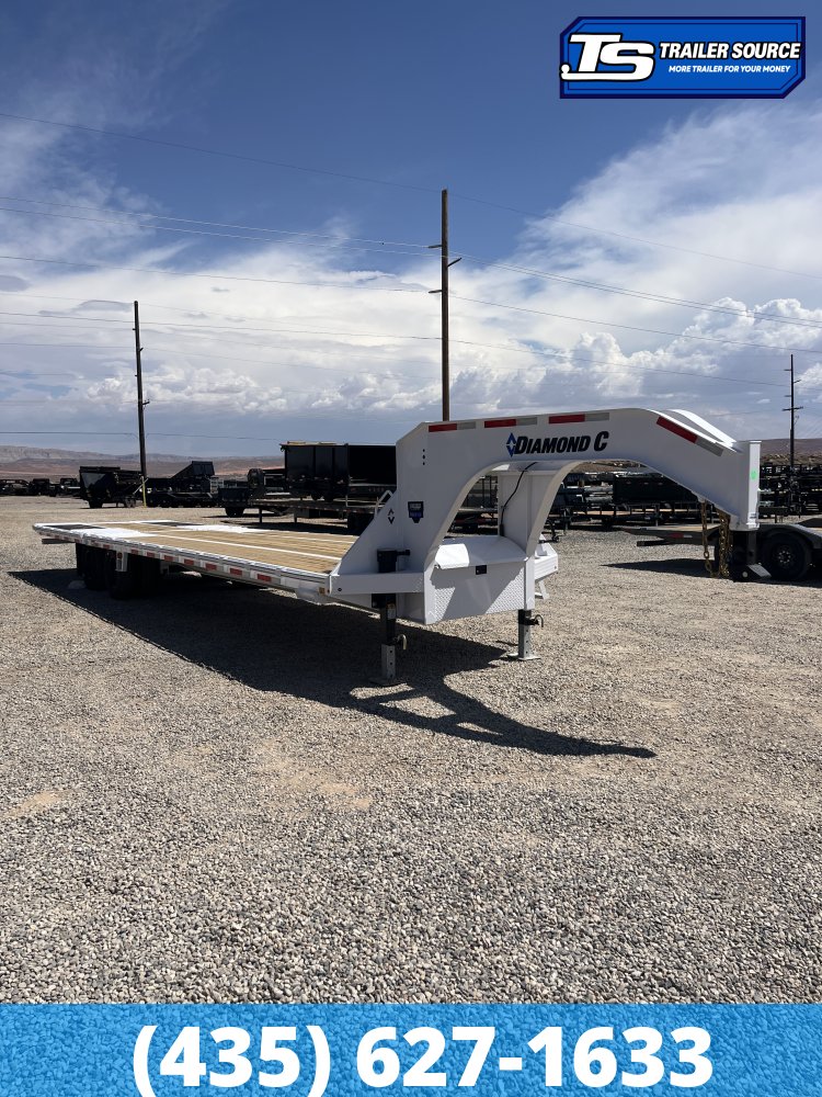 8.5x35 Diamond C FMAX-HDT 212 Gooseneck Hydraulic Dovetail Equipment Trailer - 25.9K GVWR - ABS Brakes