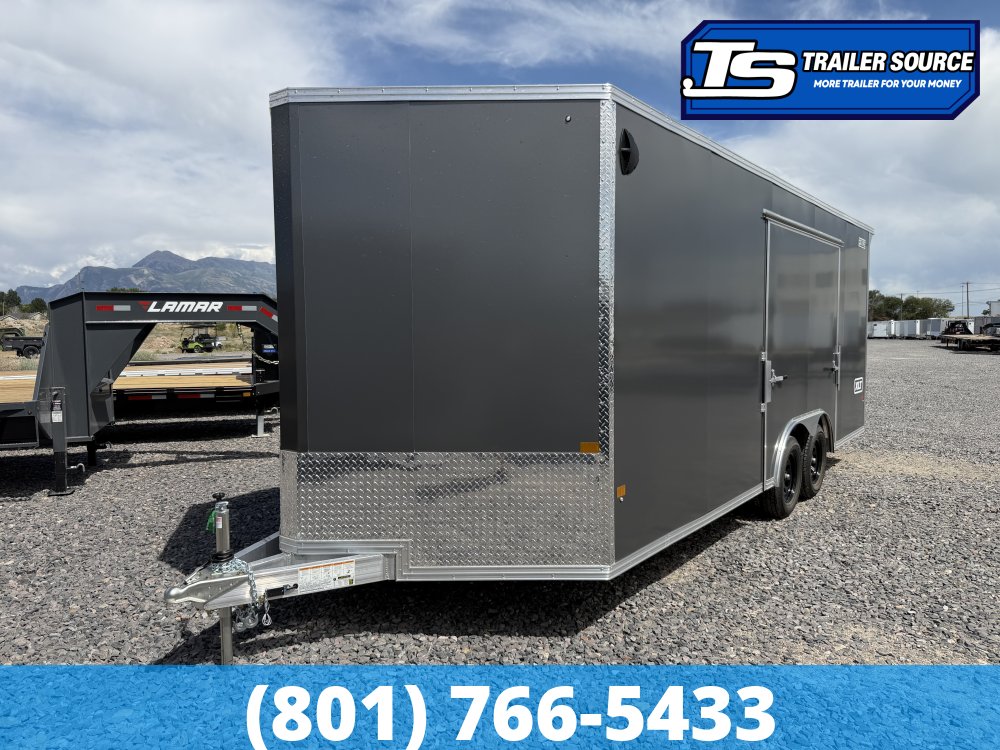 8.5x20 Alcom Aluminum EZ Hauler XLT Auto Trailer - 7'0" Interior - 7K GVWR - .080 PolyCor, Ultimate Escape Door
