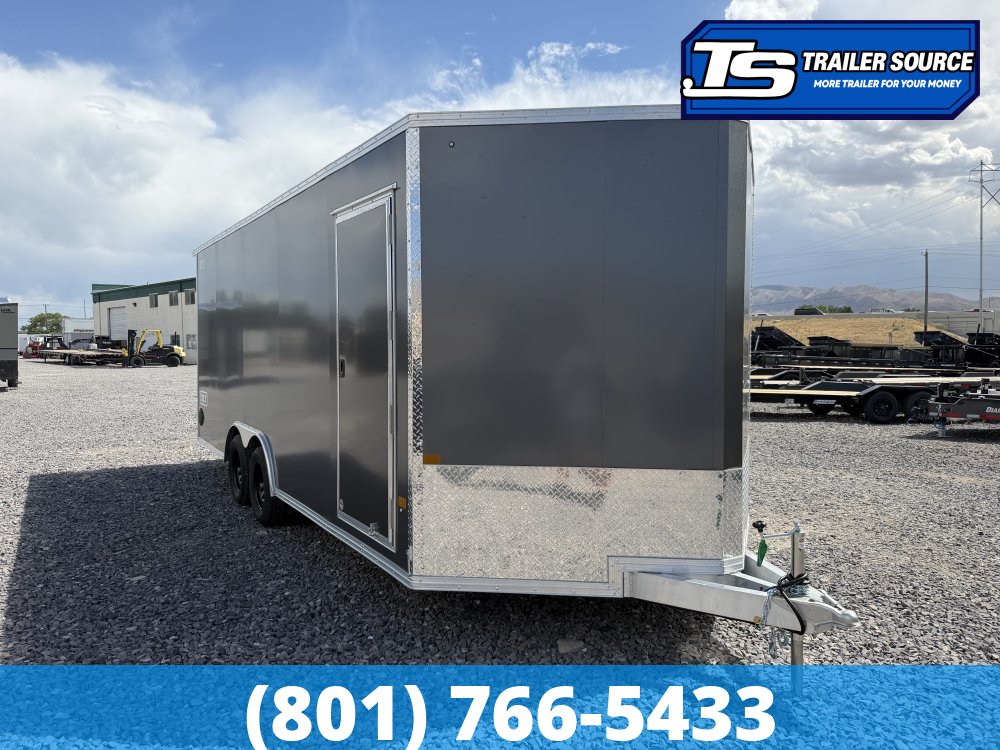 8.5x20 Alcom Aluminum EZ Hauler XLT Auto Trailer - 7'0" Interior - 7K GVWR - .080 PolyCor, Ultimate Escape Door