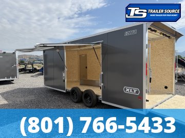 8.5x20 Alcom Aluminum EZ Hauler XLT Auto Trailer - 7'0" Interior - 7K GVWR - .080 PolyCor, Rear Spoiler, Translucent Roof, Ultimate Escape Door