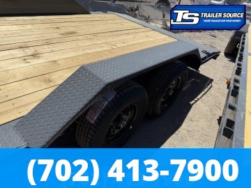 8.5x22 Lamar CC Wide Body w/ Drive Over Fenders Flatbed Car Hauler Trailer - 10K GVWR - Spare Mount