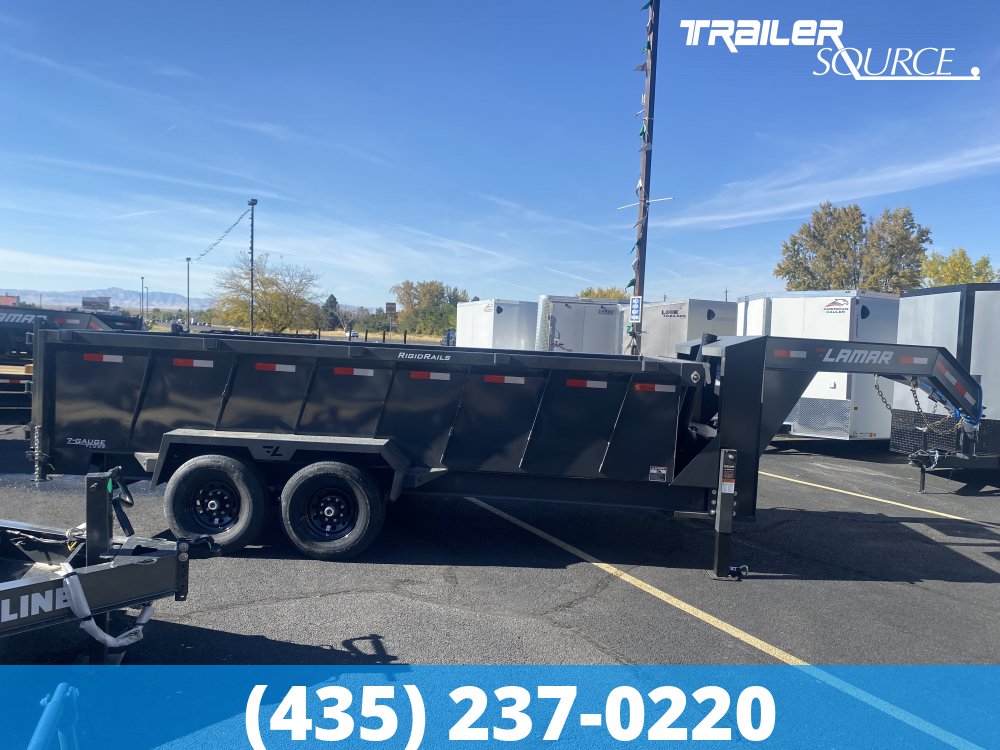 7x16 Lamar DT Telescopic 36" Sides 14K Dump Trailer