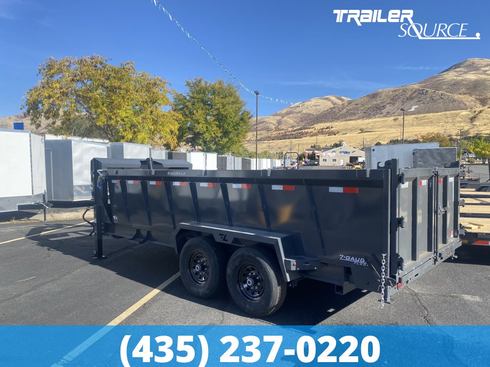 7x16 Lamar DT Telescopic 36" Sides 14K Dump Trailer