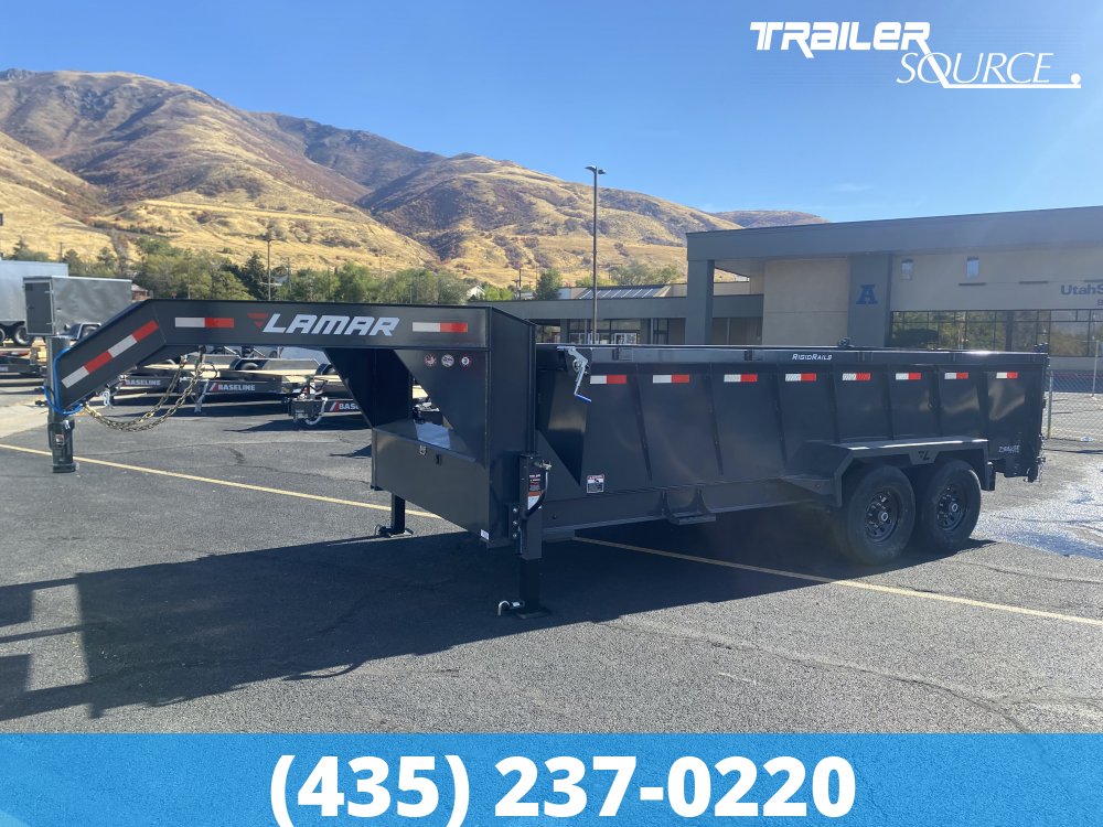 7x16 Lamar DT Telescopic 36" Sides 14K Dump Trailer