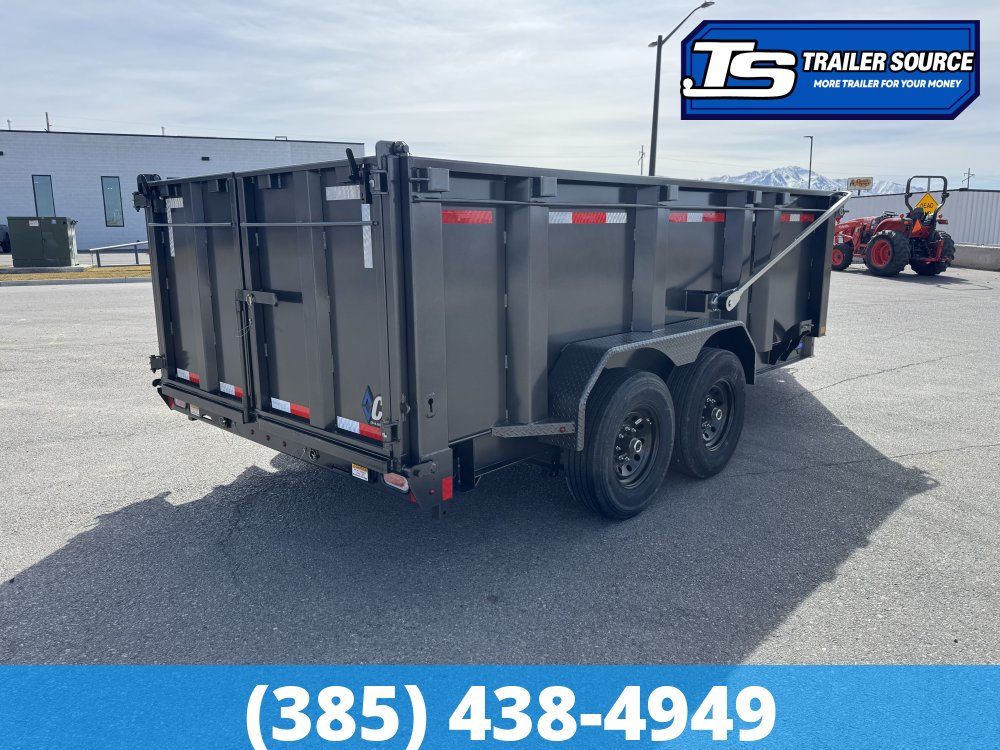 7x14 Diamond C LPT 207 Dump Trailer - 44" Sides - 15.5K GVWR - 14 Ply Tires, Long Arm Tarp