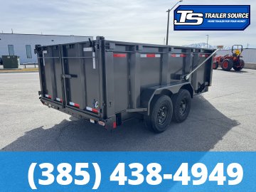 7x14 Diamond C LPT 207 Dump Trailer - 44" Sides - 15.5K GVWR - 14 Ply Tires, Long Arm Tarp