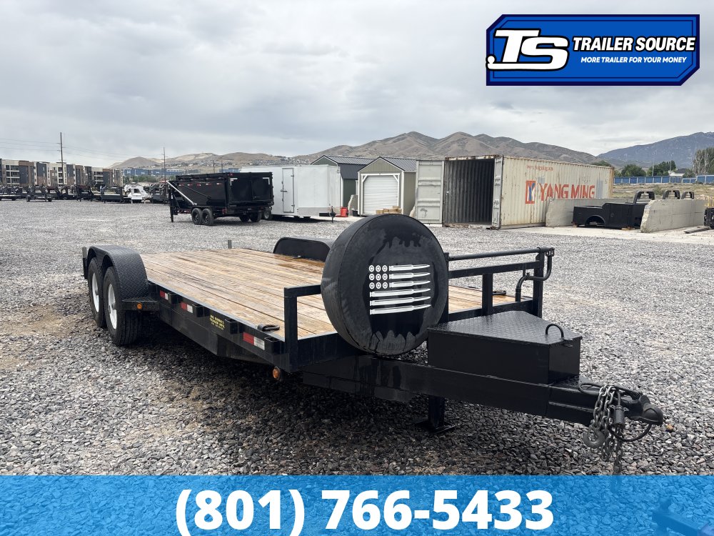 7x16 Big Bubba Utility Flatbed Car Hauler Trailer - 7K GVWR -