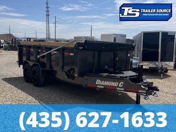 7x16 Diamond C LPT 210 Dump Trailer - 32" Sides - 23K GVWR - 7 Gauge Floor, ABS Brakes, Board Brackets, Hydraulic Jack(s)