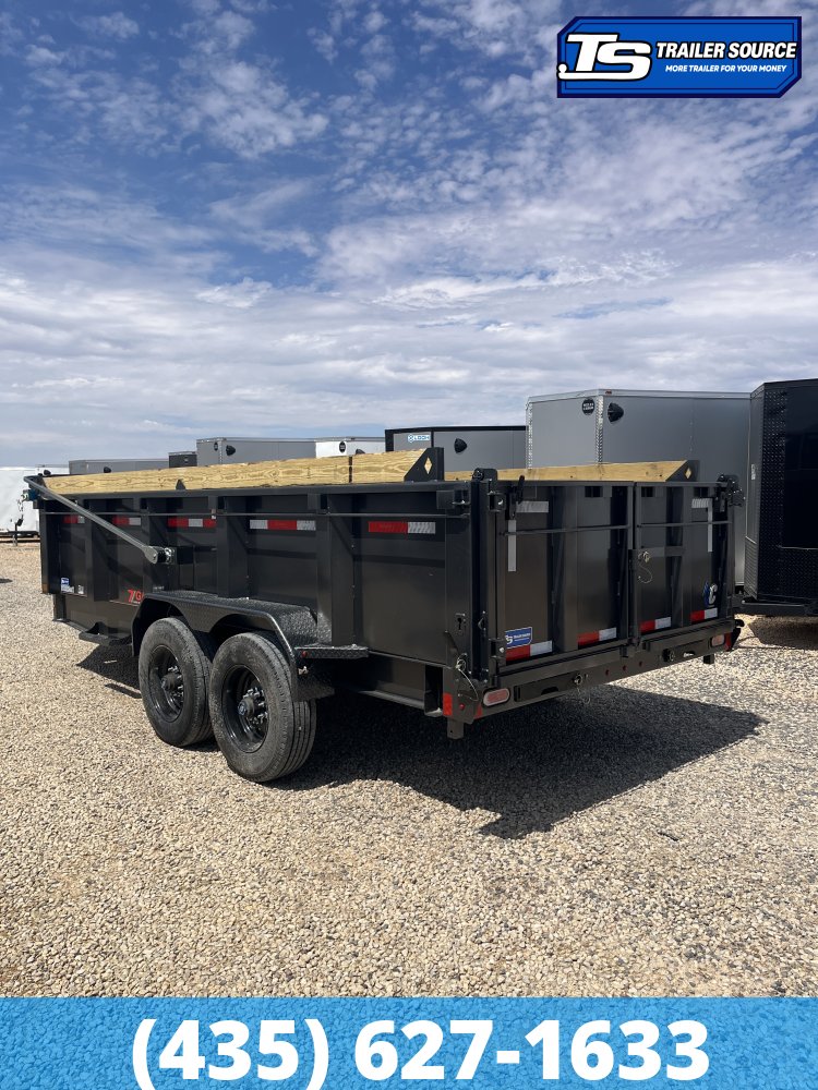 7x16 Diamond C LPT 210 Dump Trailer - 32" Sides - 23K GVWR - 7 Gauge Floor, ABS Brakes, Board Brackets, Hydraulic Jack(s)