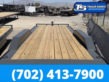 8.5x20 Lamar CC Wide Body w/ Drive Over Fenders Flatbed Car Hauler Trailer - 10K GVWR - Spare Mount