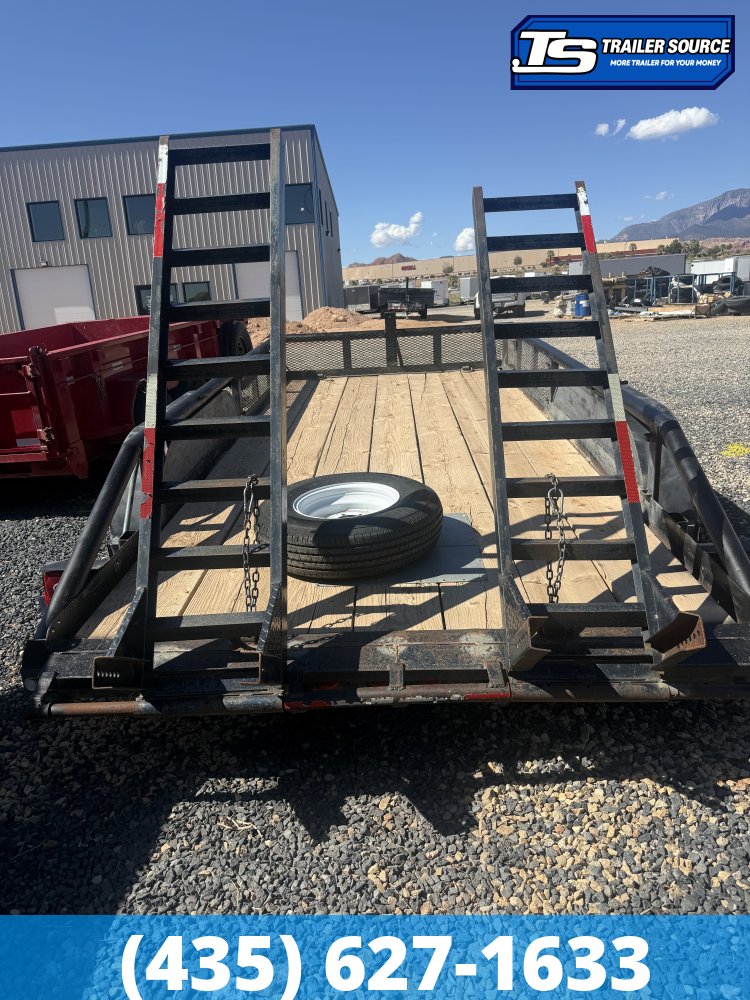 7x18 Texas Bragg CAR HAULER Flatbed Car Hauler Trailer - 10K GVWR - Stand Up Ramps
