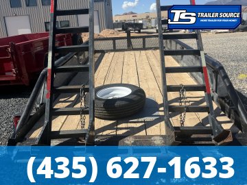 7x18 Texas Bragg CAR HAULER Flatbed Car Hauler Trailer - 10K GVWR - Stand Up Ramps