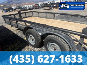 7x18 Texas Bragg CAR HAULER Flatbed Car Hauler Trailer - 10K GVWR - Stand Up Ramps