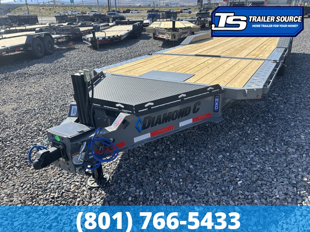 8.5x24 Diamond C HXD 210 Wide Body w/ Drive Over Fenders Tilt Trailer - 23K GVWR - Hydraulic Jack(s)