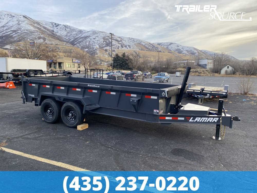 7x16 Lamar DT Telescopic 24" Sides 14K Dump Trailer