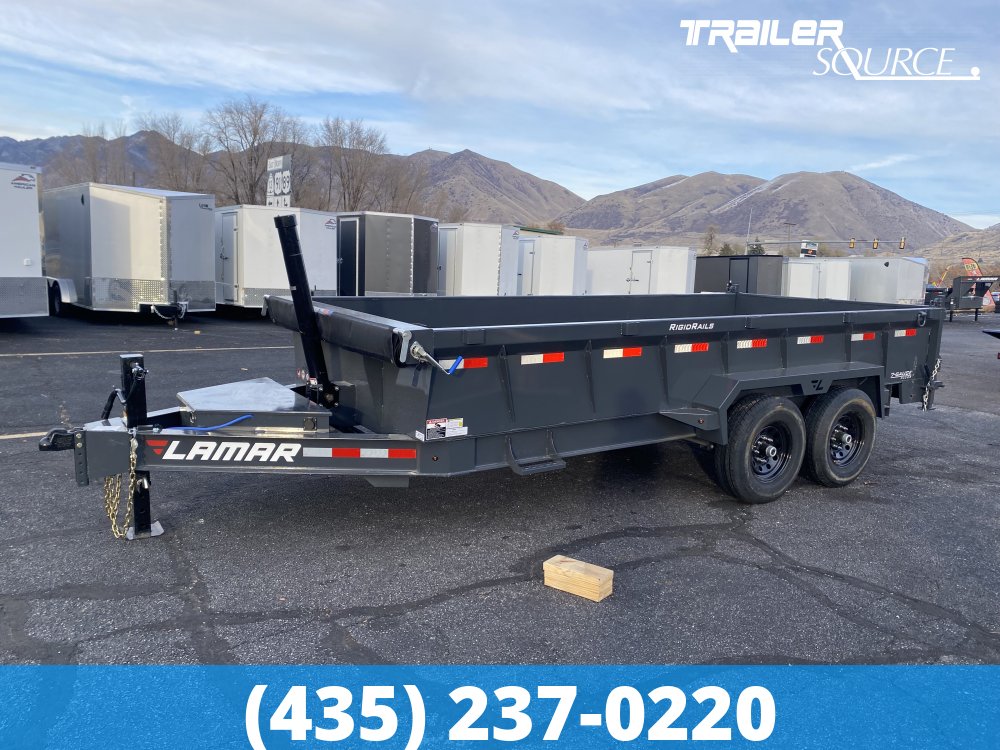 7x16 Lamar DT Telescopic 24" Sides 14K Dump Trailer