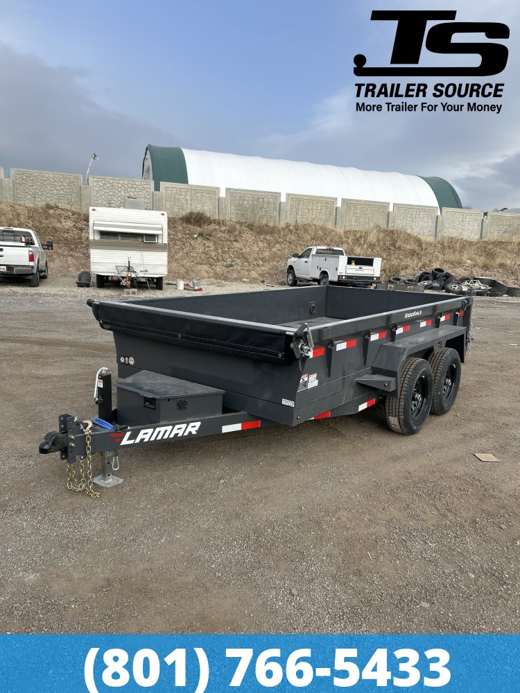 6.5x12 Lamar DM Dump Trailer - 18" Sides - 10K GVWR - Spreader Gate