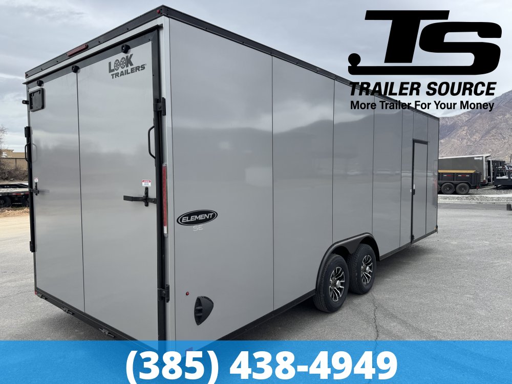 8.5x24 Look Element SE Enclosed Cargo Trailer - 7'6" Interior - 10K GVWR - .080 PolyCor, Alloy Wheels, Black Out Package, Rubber Coin Floor, Vinyl Ceiling, Vinyl Walls