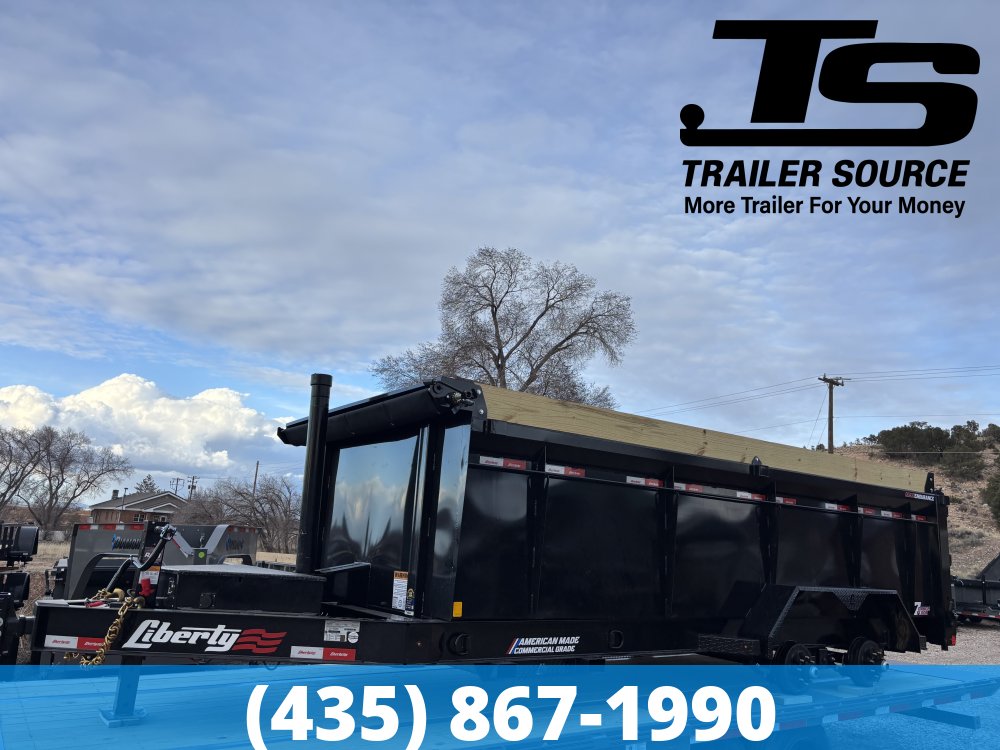 7x16 Liberty LD Dump Trailer - 40" Sides - 15.4K GVWR - Detach and Defend Coupler