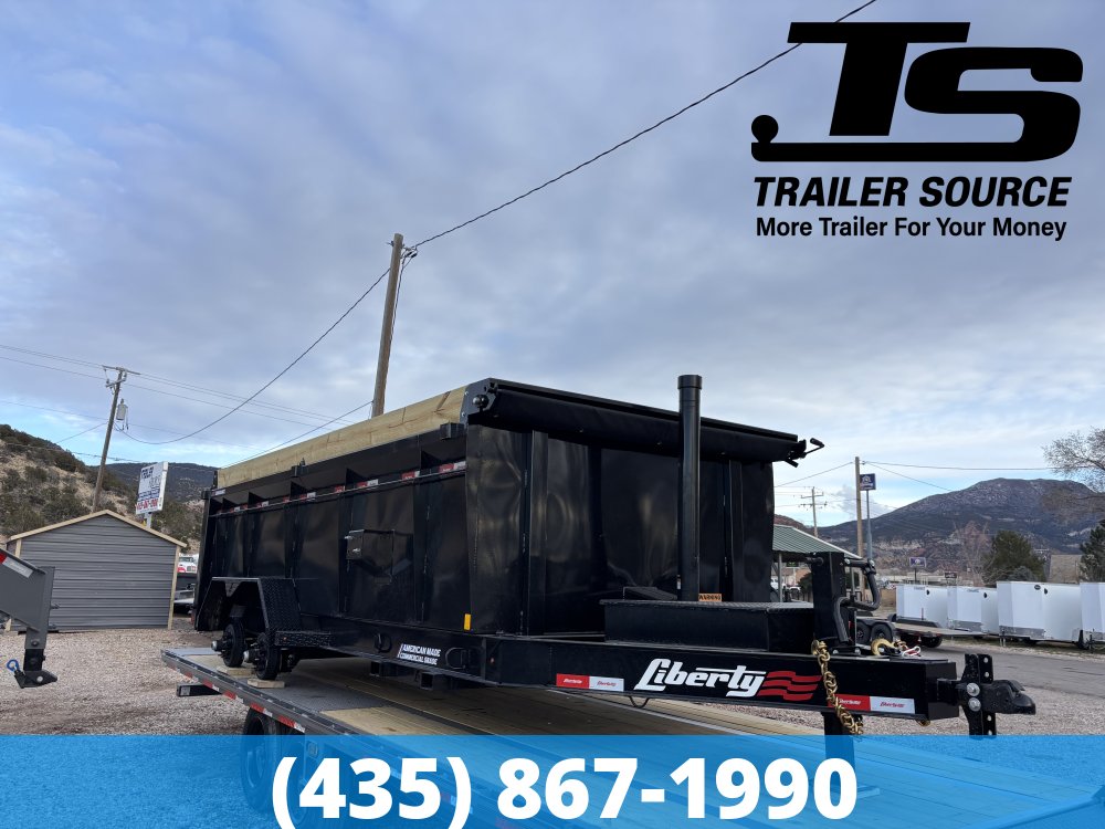 7x16 Liberty LD Dump Trailer - 40" Sides - 15.4K GVWR - Detach and Defend Coupler