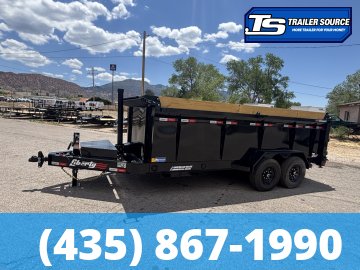 7x16 Liberty LD Dump Trailer - 44" Sides - 15.4K GVWR - 7 Gauge Floor, Board Brackets, Detach and Defend Coupler, Fork Holders, Telescopic