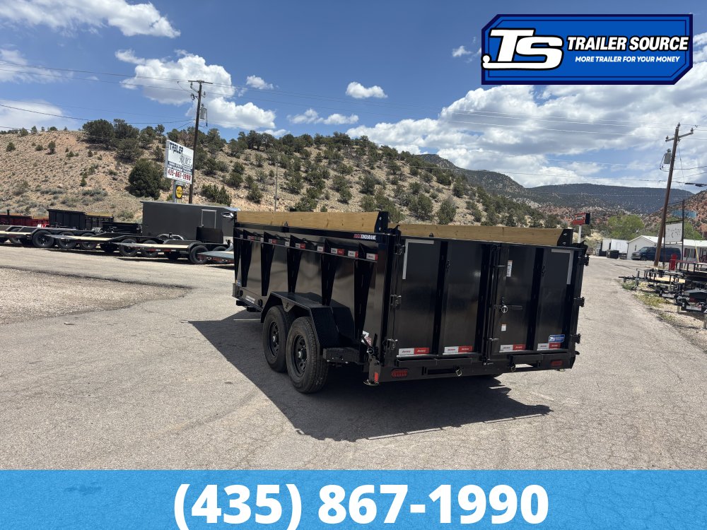 7x16 Liberty LD Dump Trailer - 44" Sides - 15.4K GVWR - 7 Gauge Floor, Board Brackets, Detach and Defend Coupler, Fork Holders, Telescopic