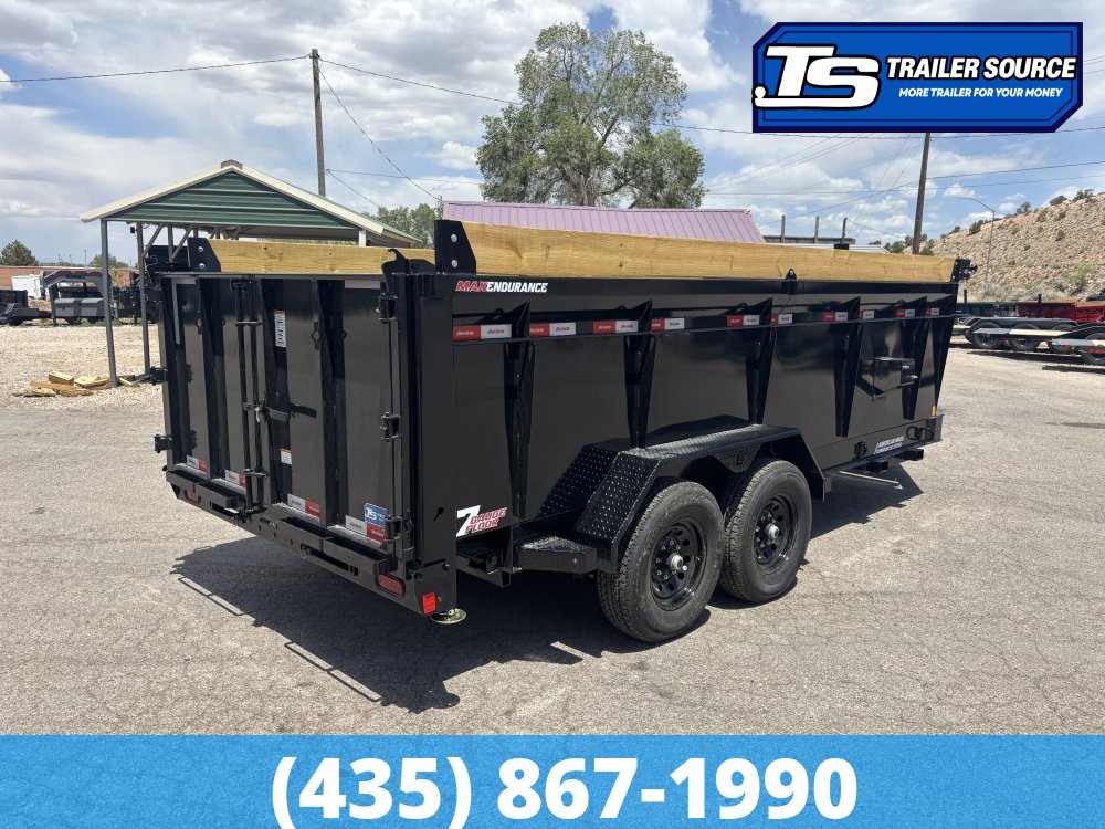 7x16 Liberty LD Dump Trailer - 44" Sides - 15.4K GVWR - 7 Gauge Floor, Board Brackets, Detach and Defend Coupler, Fork Holders, Telescopic