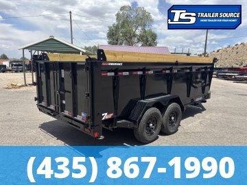 7x16 Liberty LD Dump Trailer - 44" Sides - 15.4K GVWR - 7 Gauge Floor, Board Brackets, Detach and Defend Coupler, Fork Holders, Telescopic
