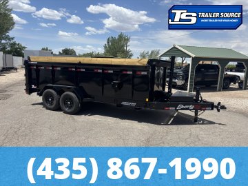 7x16 Liberty LD Dump Trailer - 44" Sides - 15.4K GVWR - 7 Gauge Floor, Board Brackets, Detach and Defend Coupler, Fork Holders, Telescopic