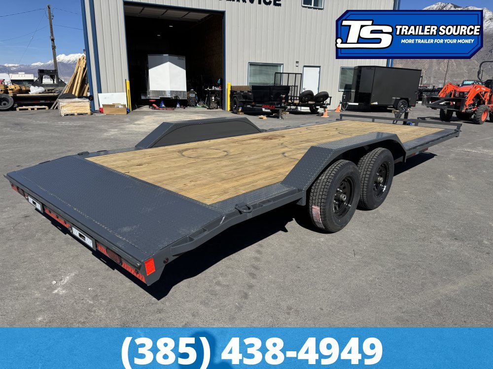 8.5x20 Lamar CC Wide Body w/ Drive Over Fenders Flatbed Car Hauler Trailer - 10K GVWR -