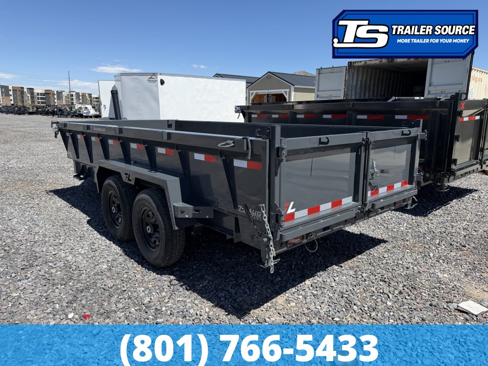 7x16 Lamar DT Dump Trailer - 24" Sides - 14K GVWR - Stabilizer Jacks, Telescopic