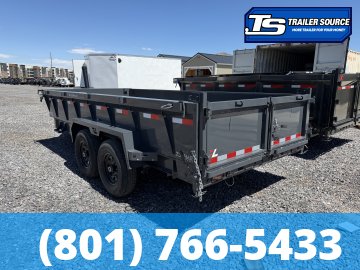 7x16 Lamar DT Dump Trailer - 24" Sides - 14K GVWR - Stabilizer Jacks, Telescopic