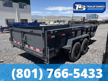 7x16 Lamar DT Dump Trailer - 24" Sides - 14K GVWR - Stabilizer Jacks, Telescopic