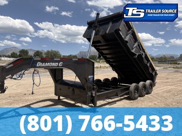 7x16 Diamond C LPT-GN 307 Gooseneck Dump Trailer - 32" Sides - 24K GVWR - 14 Ply Tires, Board Brackets