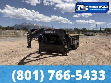 7x16 Diamond C LPT-GN 307 Gooseneck Dump Trailer - 32" Sides - 24K GVWR - 14 Ply Tires, Board Brackets