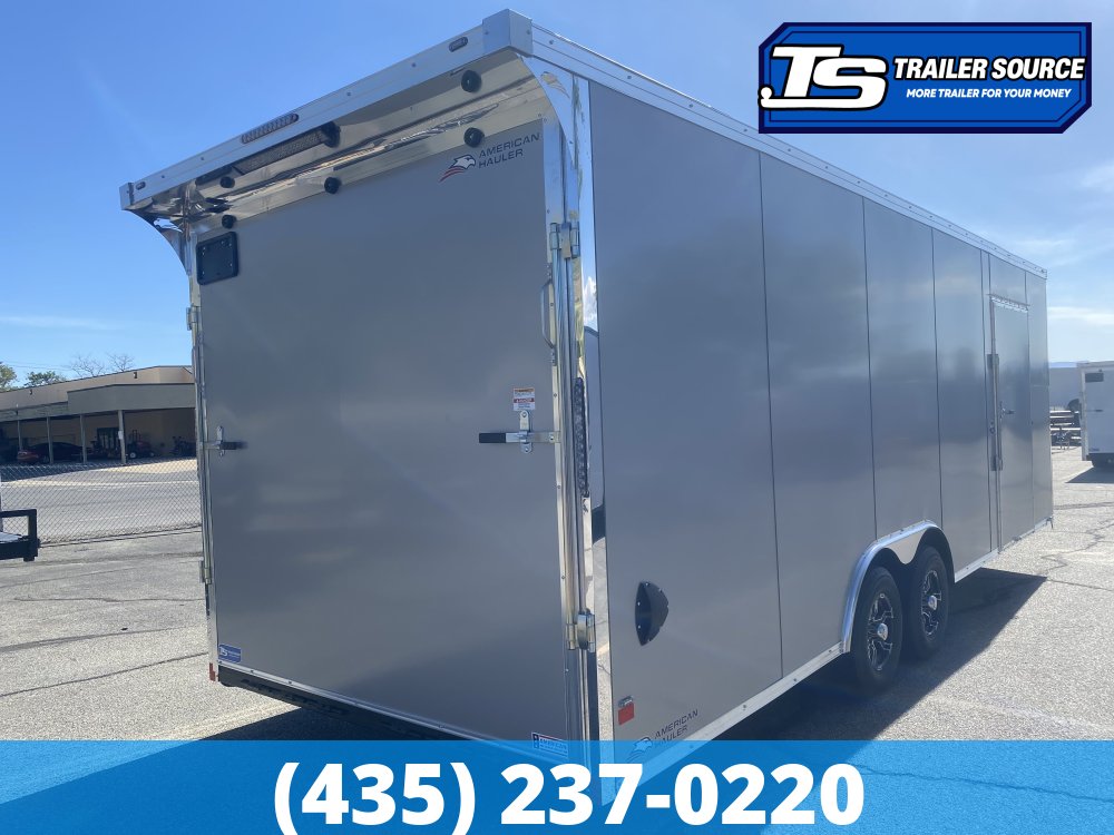 8.5x24 American Hauler Mach Enclosed Car Hauler Trailer - 7'6" Interior - 10K GVWR - .080 PolyCor, Dovetail