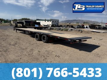 8.5x40 Double A Pro Series GHB Hydraulic Dovetail Gooseneck Equipment Trailer - 25.9K GVWR - Engineered Beam, Engineered Neck, Pierced Frame