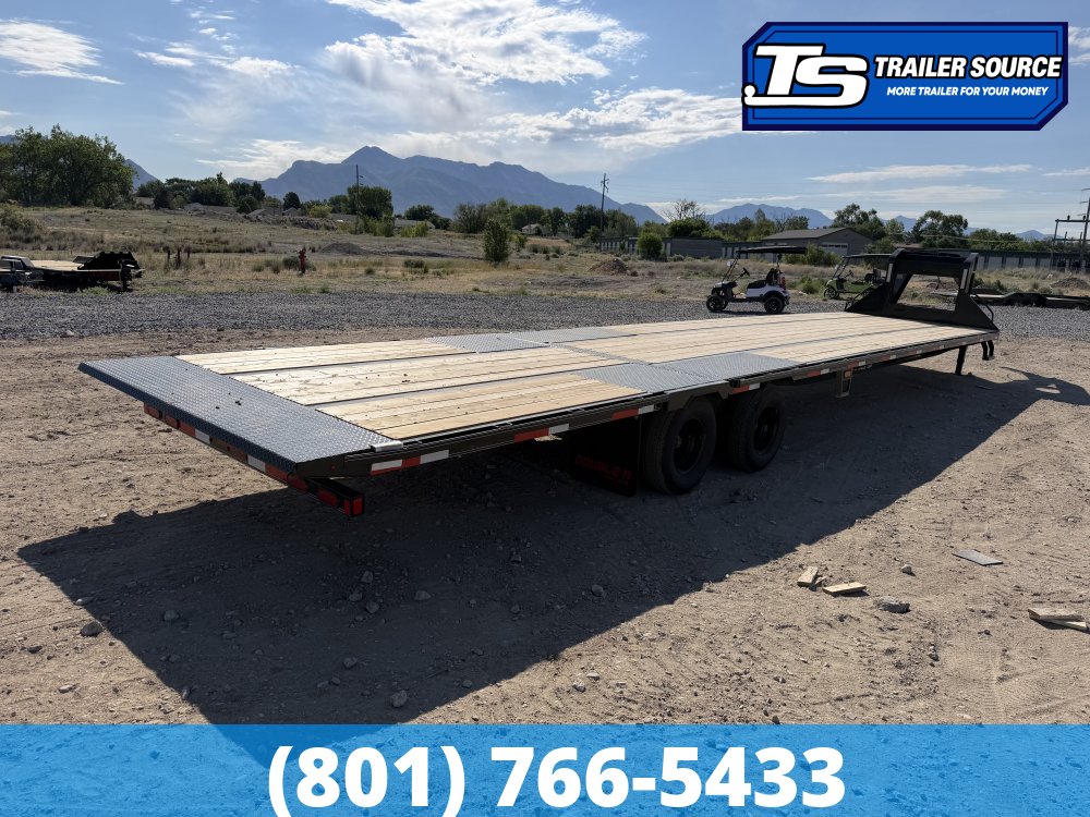 8.5x40 Double A Pro Series GHB Hydraulic Dovetail Gooseneck Equipment Trailer - 25.9K GVWR - Engineered Beam, Engineered Neck, Pierced Frame