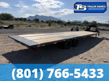 8.5x40 Double A Pro Series GHB Hydraulic Dovetail Gooseneck Equipment Trailer - 25.9K GVWR - Engineered Beam, Engineered Neck, Pierced Frame