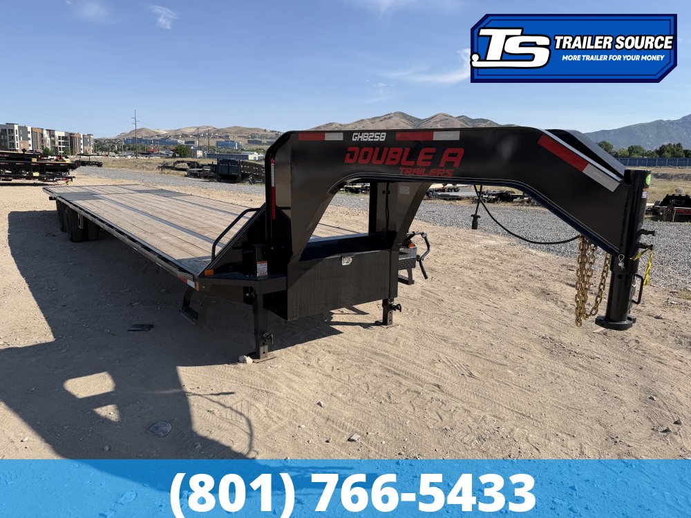 8.5x40 Double A Pro Series GHB Hydraulic Dovetail Gooseneck Equipment Trailer - 25.9K GVWR - Engineered Beam, Engineered Neck, Pierced Frame