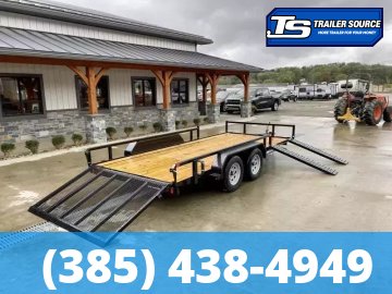 7x16 Sure-Trac Tube Top ATV Utility Trailer - 7K GVWR - Ramp Gate, Side Ramps