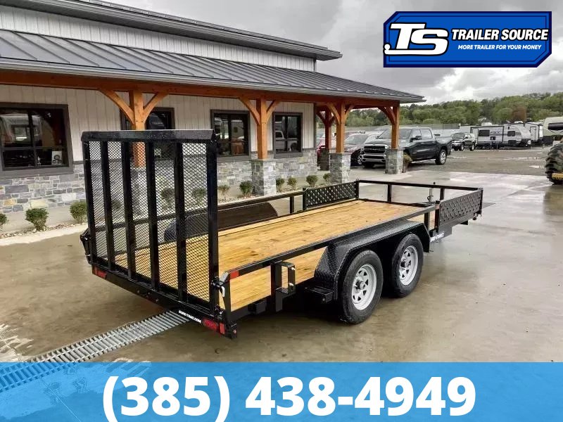 7x16 Sure-Trac Tube Top ATV Utility Trailer - 7K GVWR - Ramp Gate, Side Ramps