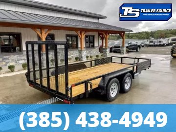 7x16 Sure-Trac Tube Top ATV Utility Trailer - 7K GVWR - Ramp Gate, Side Ramps