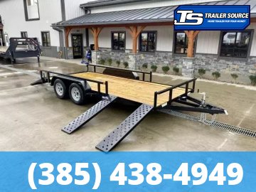 7x16 Sure-Trac Tube Top ATV Utility Trailer - 7K GVWR - Ramp Gate, Side Ramps