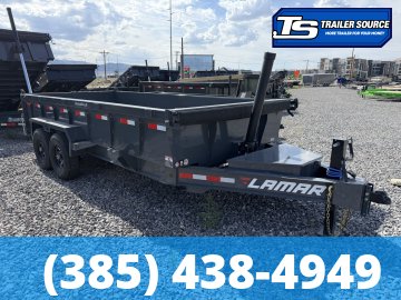 7x16 Lamar DT Dump Trailer - 24" Sides - 14K GVWR - Stabilizer Jacks, Telescopic