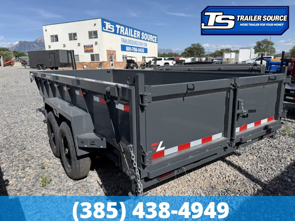 7x16 Lamar DT Dump Trailer - 24" Sides - 14K GVWR - Stabilizer Jacks, Telescopic
