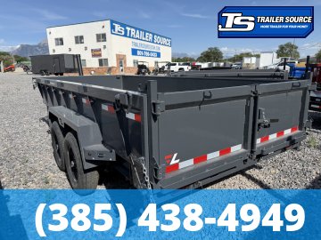 7x16 Lamar DT Dump Trailer - 24" Sides - 14K GVWR - Stabilizer Jacks, Telescopic